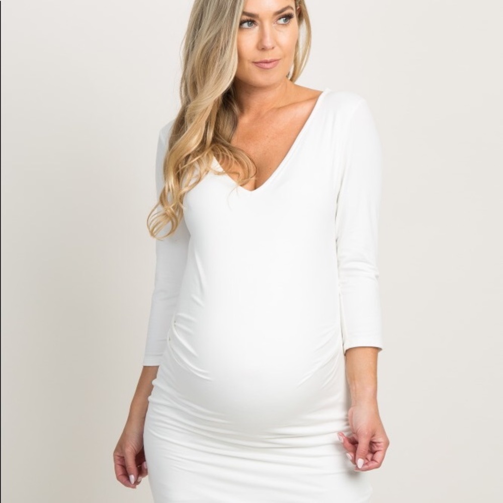 PinkBlush maternity white dress NWT